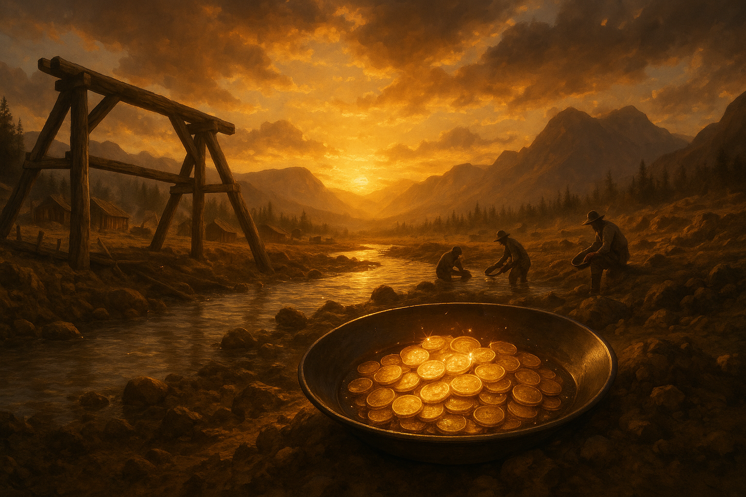 Gold rush scene